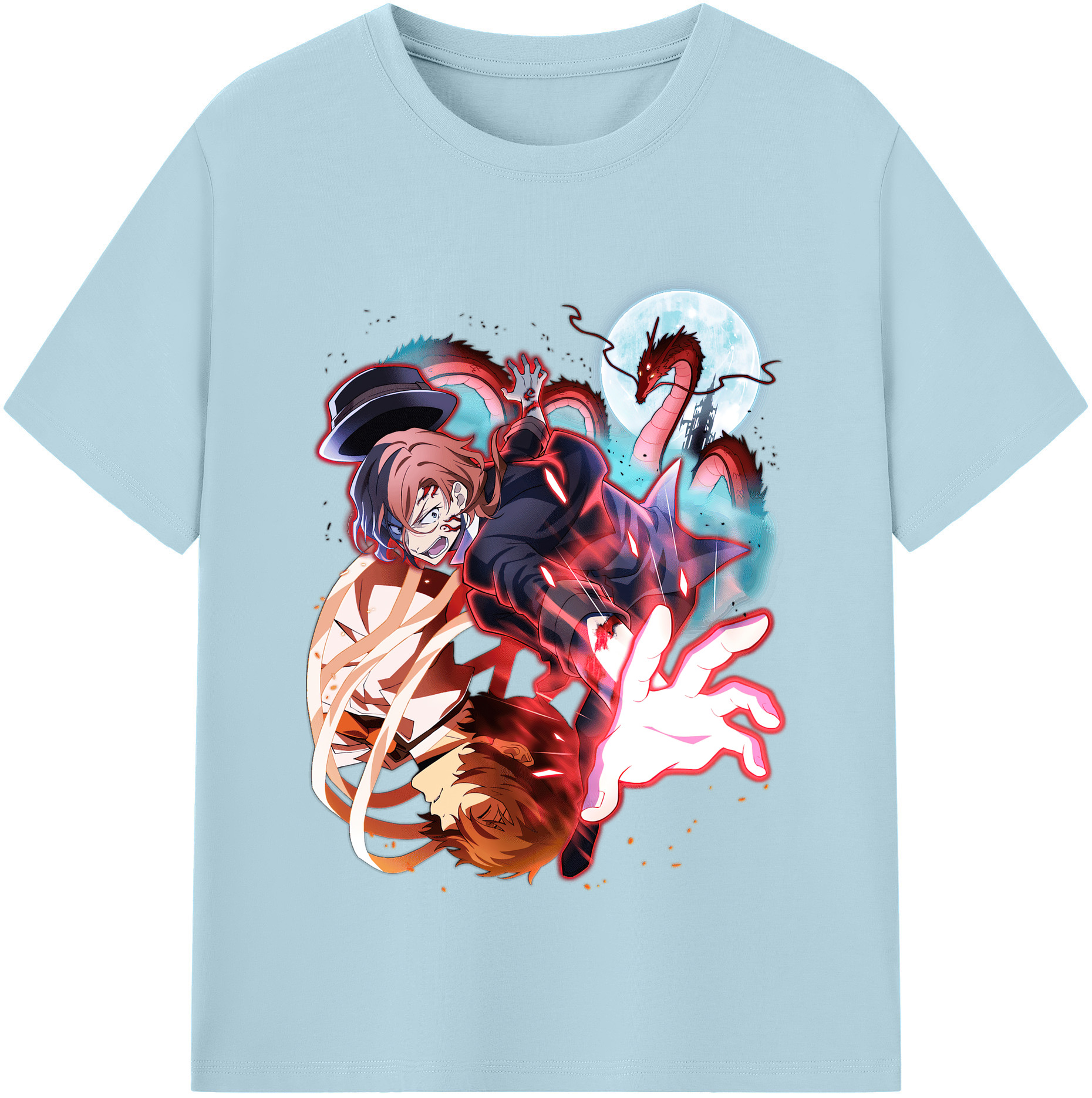 （画像用） 文豪ストレイドッグス Bungo Stray Dogs 綿100％半袖Tシャツ（フロントプリント）